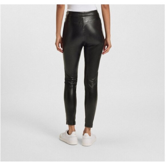 BOSS Hugo Boss Orange Taskin Slim Fit Faux Leather Ankle Pant Black Size 6 NEW - Picture 2 of 9